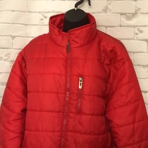 Women’s GB zip up puffer jacket, red, XL